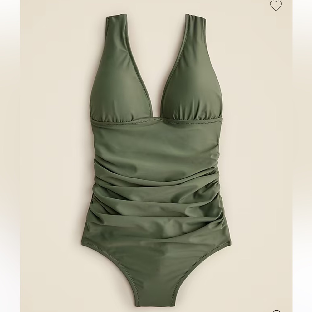 NWT! Flattering J.Crew Olive Green One-Piece Swimsuit - Size 0
